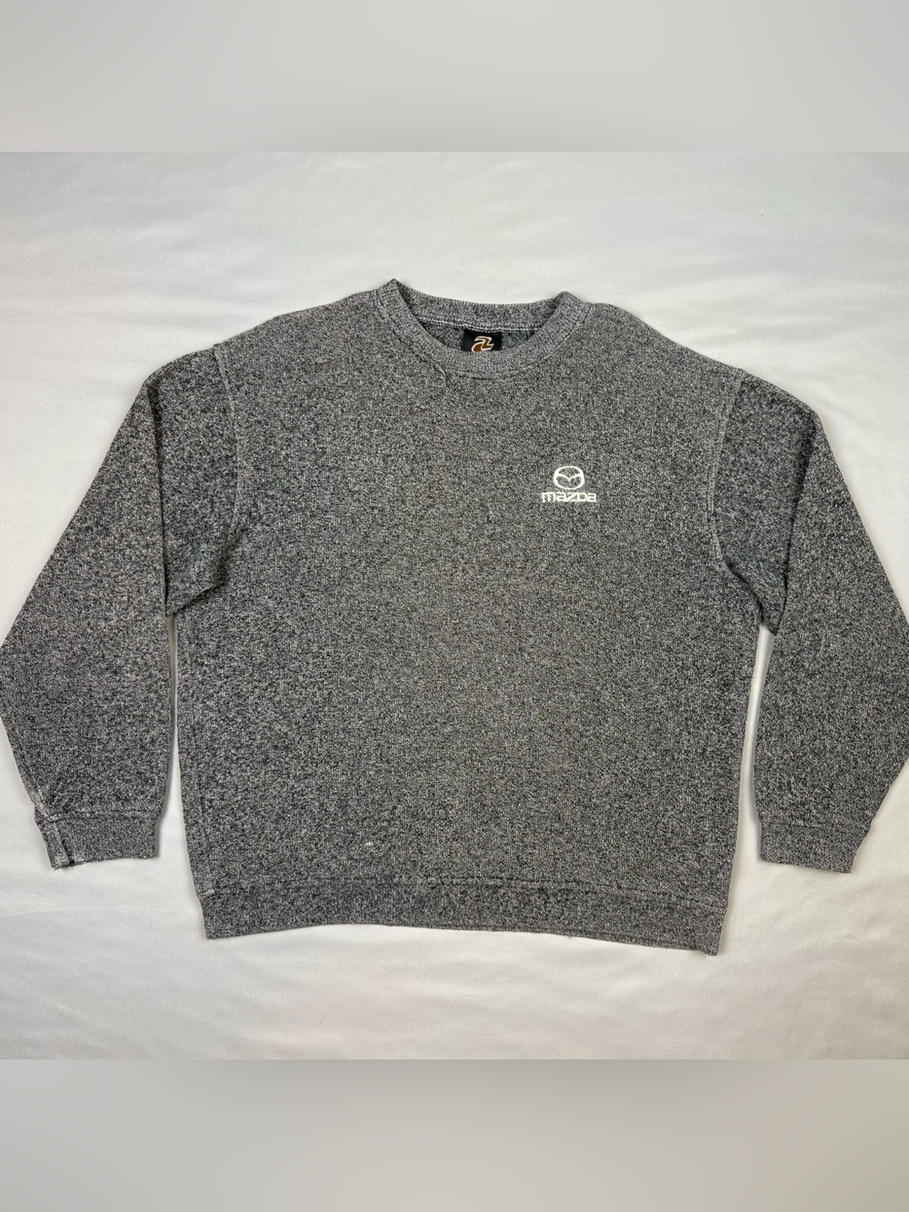 Vtg 90s Mazda Mens Crewneck Sweatshirt Sz Large Made in USA Heathered Grey B4